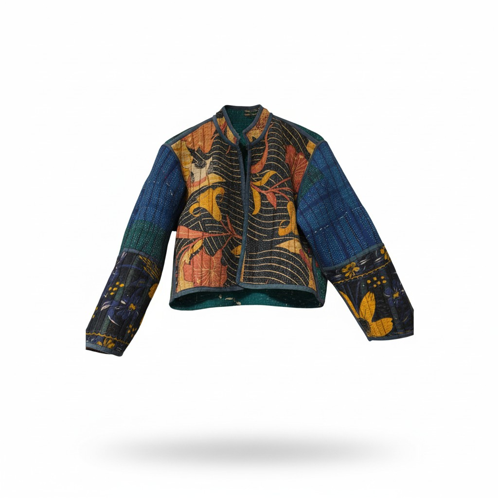 One-Of -A -Kind Reversible Crop Jacket