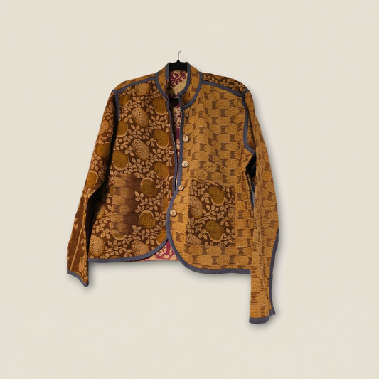 One-Of -A -Kind Reversible Blazer Style Hand Stitched Jacket