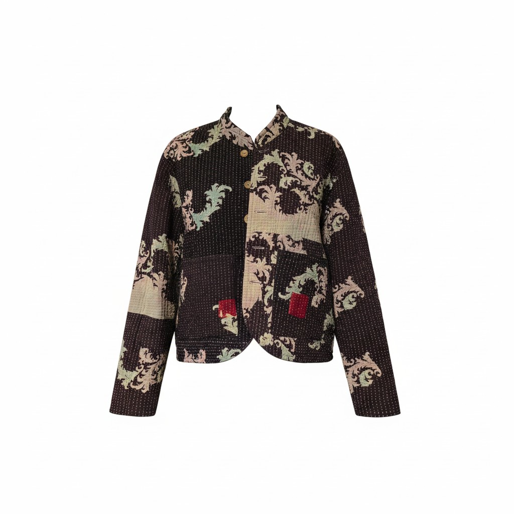 One-Of -A -Kind Reversible Blazer Style Hand Stitched Jacket 037