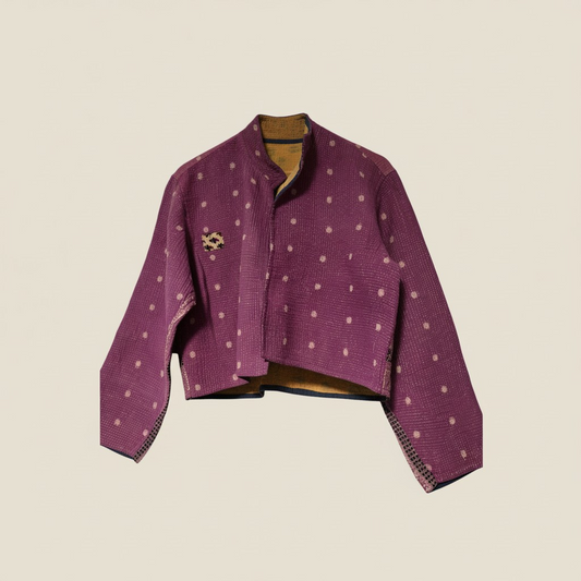 One-Of -A -Kind Reversible Crop Jacket