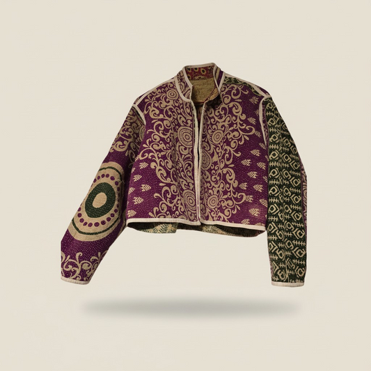 One-Of -A -Kind Reversible Crop Jacket