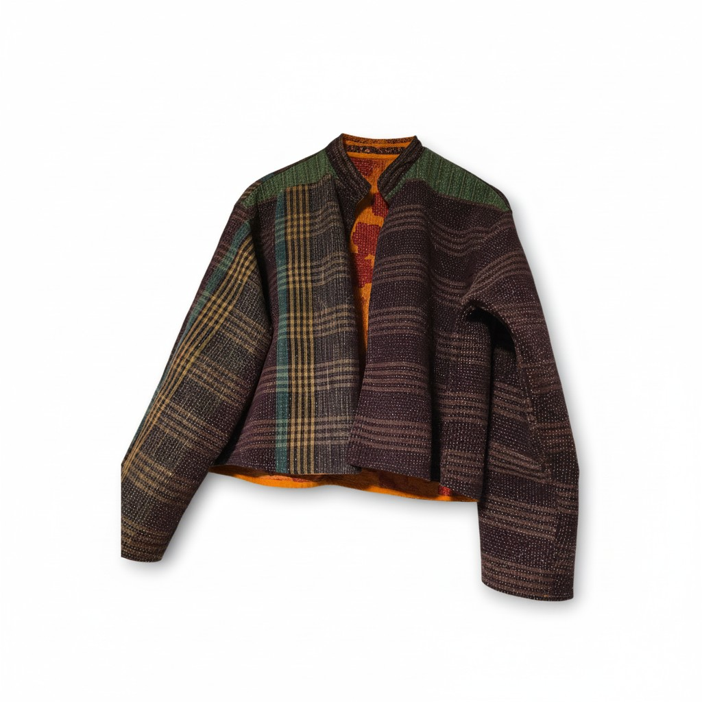 One-Of -A -Kind Reversible Crop Jacket