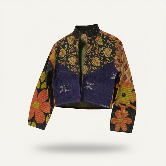 One-Of -A -Kind Reversible Crop Jacket