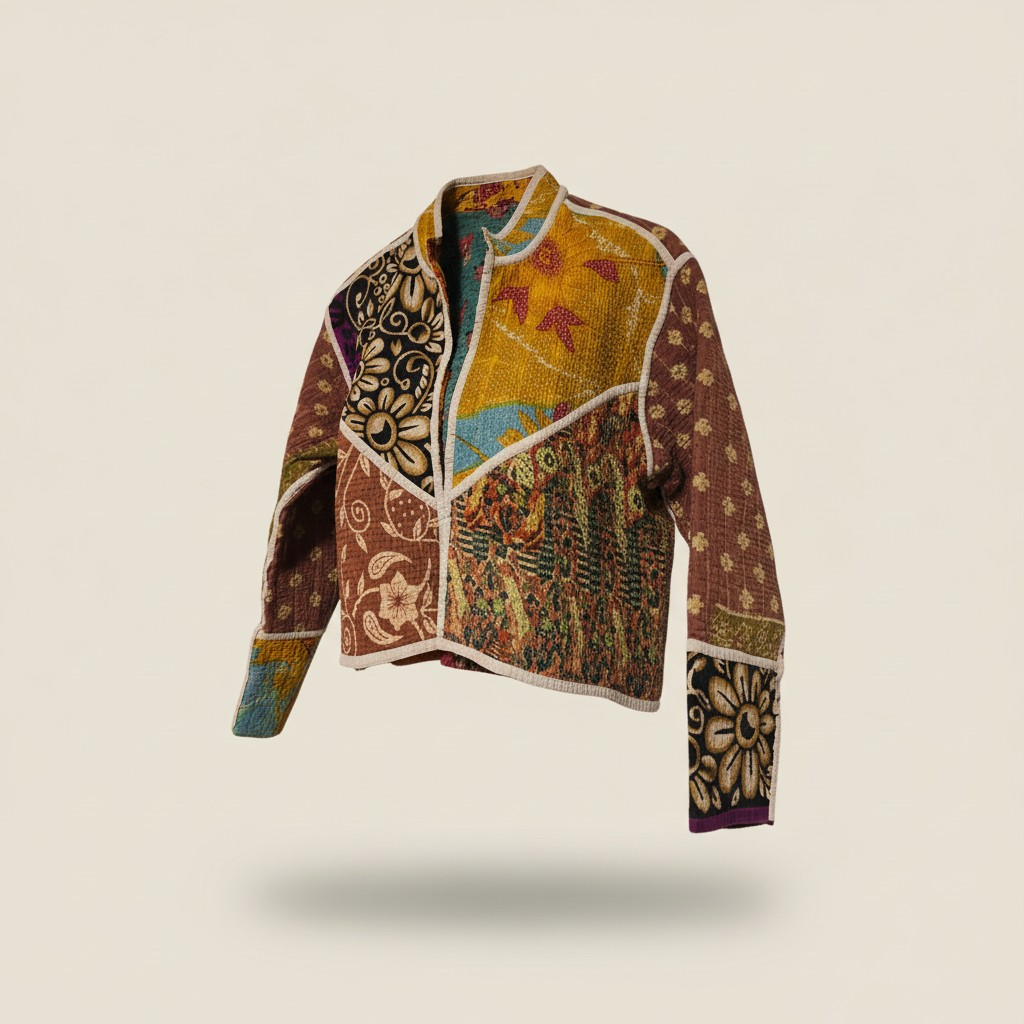 One-Of -A -Kind Reversible Crop Jacket 022