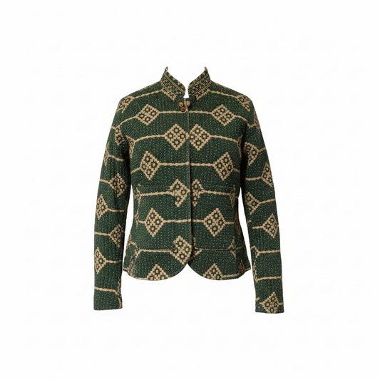 One-Of -A -Kind Reversible Blazer Style Hand Stitched Jacket