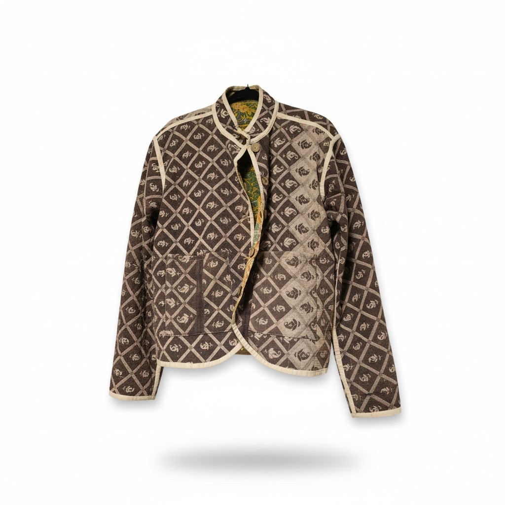 One-Of -A -Kind Reversible Blazer Style Hand Stitched Jacket