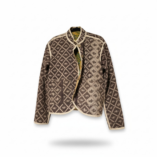 One-Of -A -Kind Reversible Blazer Style Hand Stitched Jacket