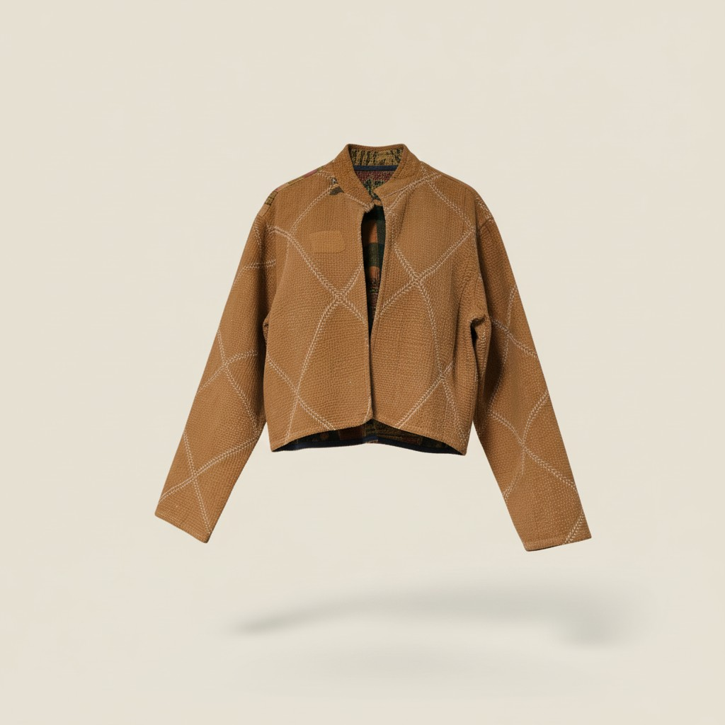 One-Of -A -Kind Reversible Crop Jacket 047