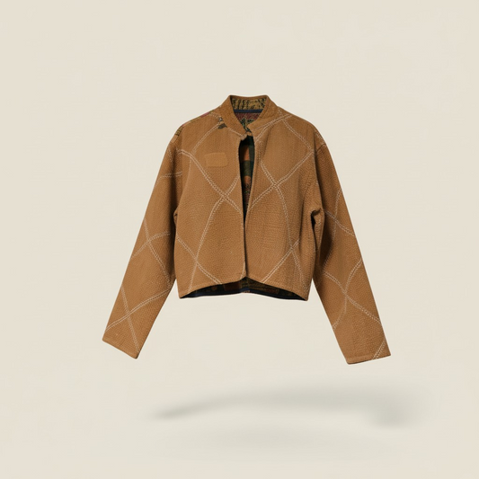 One-Of -A -Kind Reversible Crop Jacket