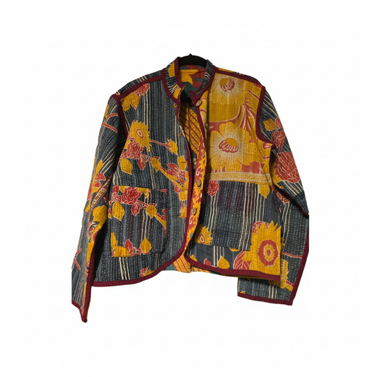 One-Of -A -Kind Reversible Blazer Style Hand Stitched Jacket