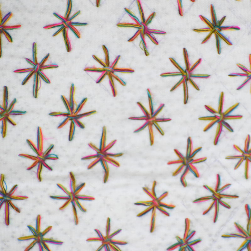 Hitomezashi Star Hand Embroidered Tapestry
